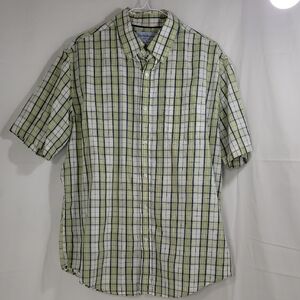 Croft & Barrow Green and White Plaid Casual Shirt